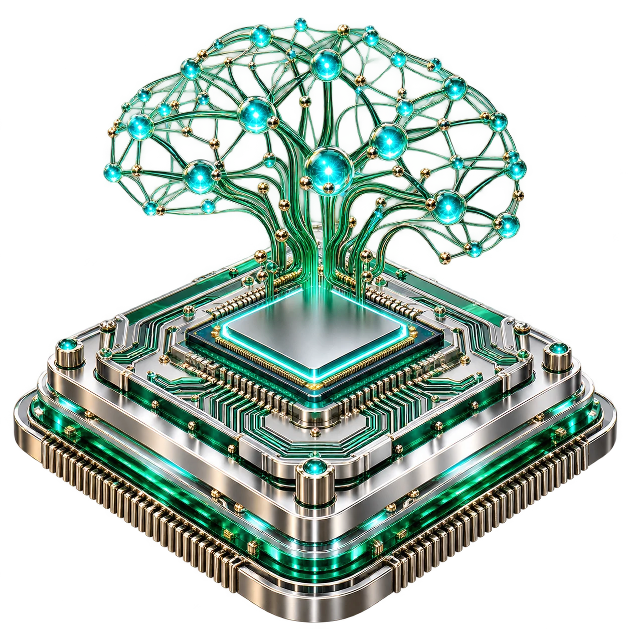 Conceptual processor and neural network representing AI research